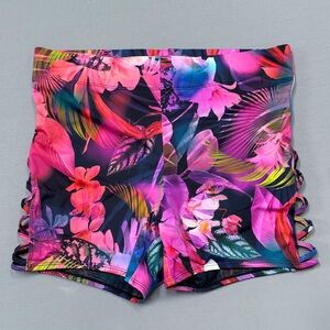 TORRID Falling Leaves dolphin swim shorts bottoms, 0, L, 12